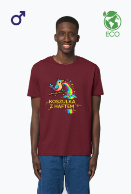 Koszulka Męska ECO – Tęczowa Eksplozja Radości (Pixel Art) - MariDonna90AI