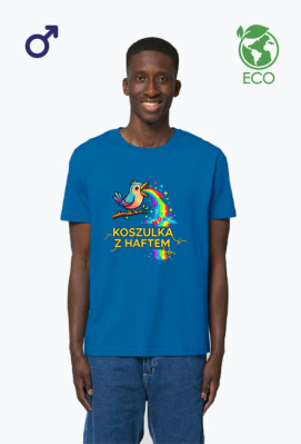 Koszulka Męska ECO – Tęczowa Eksplozja Radości (Pixel Art) - MariDonna90AI