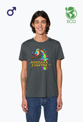 Koszulka Męska ECO – Tęczowa Eksplozja Radości (Pixel Art) - MariDonna90AI
