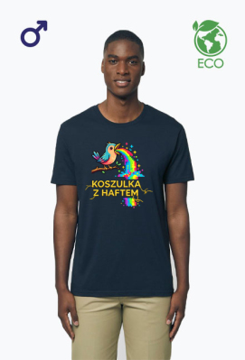 Koszulka Męska ECO – Tęczowa Eksplozja Radości (Pixel Art) - MariDonna90AI