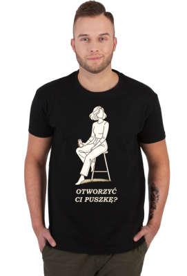 Koszulka Męska – Otworzyć Ci Puszkę? (Stylowy Minimalizm) - MariDonna90AI