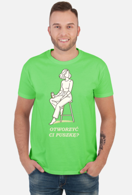 Koszulka Męska – Otworzyć Ci Puszkę? (Stylowy Minimalizm) - MariDonna90AI