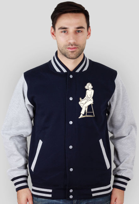 Bluza Męska Varsity Jacket – Otworzyć Ci Puszkę? (Retro College Style) - MariDonna90AI