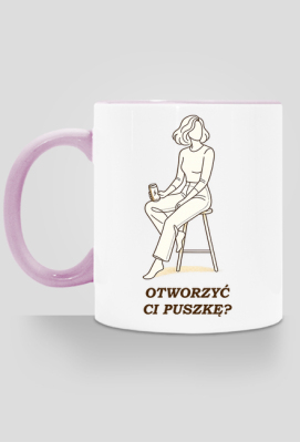 Kubek z Kolorowym Uszkiem – Otworzyć Ci Puszkę? - MariDonna90AI