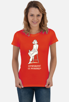 Koszulka Damska – Otworzyć Ci Puszkę? (Modern Line-Art) - MariDonna90AI