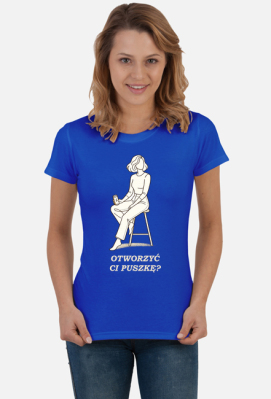 Koszulka Damska – Otworzyć Ci Puszkę? (Modern Line-Art) - MariDonna90AI