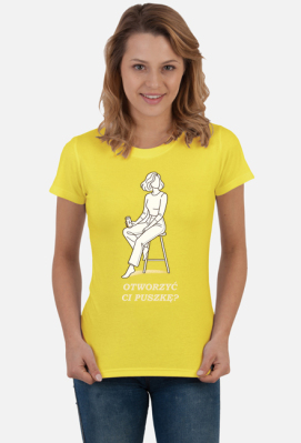 Koszulka Damska – Otworzyć Ci Puszkę? (Modern Line-Art) - MariDonna90AI