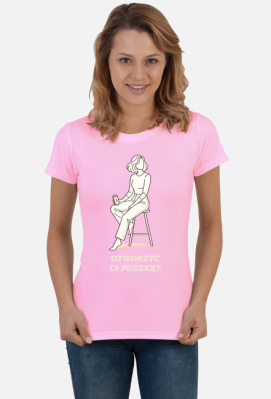 Koszulka Damska – Otworzyć Ci Puszkę? (Modern Line-Art) - MariDonna90AI