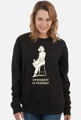 Bluza Damska Klasyczna – Otworzyć Ci Puszkę? (Minimalist Crewneck) - MariDonna90AI