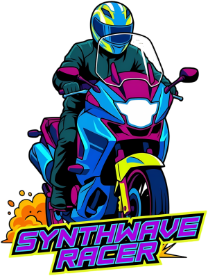 Synthwave Racer Neonowy Motocykl - nadruk