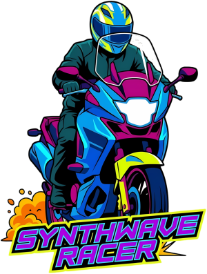 Synthwave Racer Neonowy Motocykl - nadruk