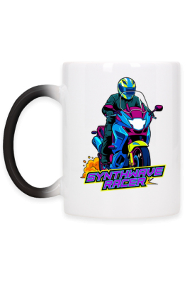 Synthwave Racer Neonowy Motocykl - PrintBaza