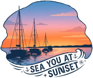 Torba Żeglarska Sea You At Sunset – Jachty i Zachód Słońca - nadruk