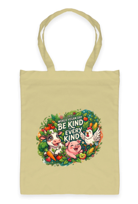 Torba World Vegan Day – Be Kind to Every Kind | Wegańska Świnia Krowa Kura - PrintBaza