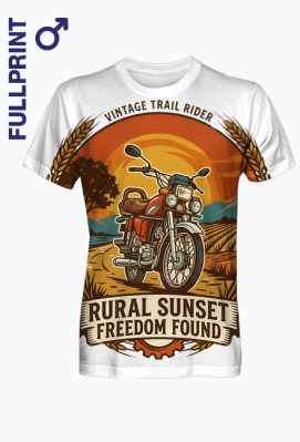 Motocykl Klasyczny Vintage Scrambler Zachód Słońca - PrintBaza