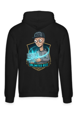 Grafika wektorowa: Kosmita „Unlimited Rizz” z tabletem - PrintBaza