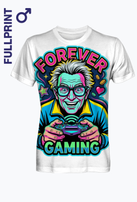 Nadruk na koszulkę Forever Gaming – retro gaming, pad, geek, koszulka dla gracza - PrintBaza