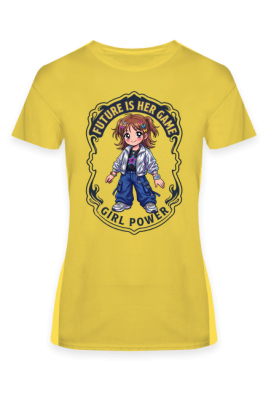 Koszulka Girl Power Future Is Her Game - Nadruk Anime Girl, Y2K Aesthetic, Retro Futurism - PrintBaza