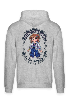 Bluza Girl Power Future Is Her Game - Nadruk Anime Girl, Y2K Aesthetic, Retro Futurism - PrintBaza
