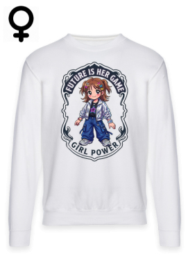 Bluza Girl Power Future Is Her Game - Nadruk Anime Girl, Y2K Aesthetic, Retro Futurism - PrintBaza