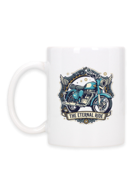 Kubek Retro motocykl – "The Eternal Ride", skrzydła i styl vintage - PrintBaza