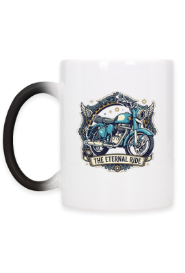 Kubek Retro motocykl – "The Eternal Ride", skrzydła i styl vintage - PrintBaza
