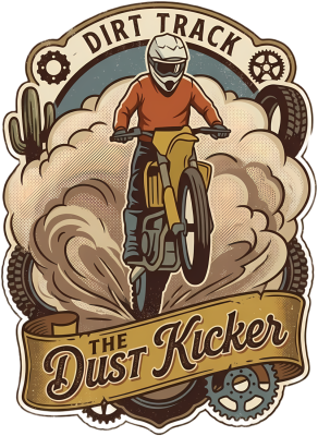 Bluza Dirt Track – motocykl crossowy, kurz i "The Dust Kicker" - nadruk