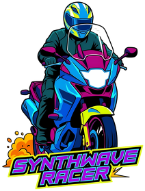 Synthwave Racer Neonowy Motocykl