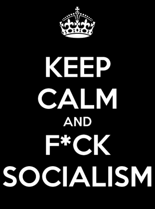 Keep Calm and Fuck Socialism - męska czarna