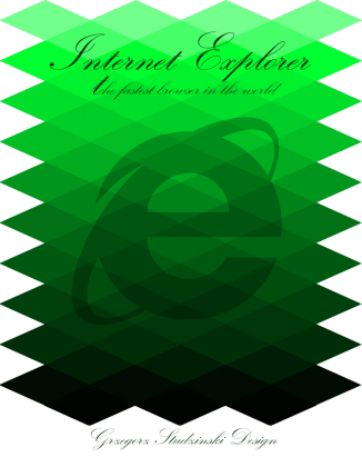 Internet Explorer diamonds green