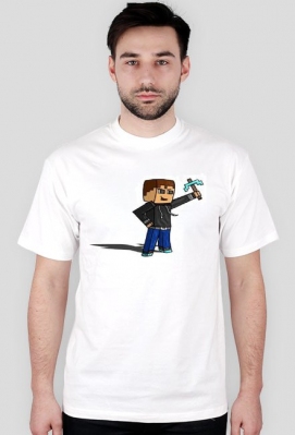 Koszulka biała -Minecraft- Górnik S - Koszulki na zamówenie ;)