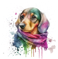 Koszulka damska - kolorowy pies