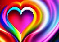 Plakat walentynki z motywem kolorowego serca