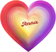 Magnes serce -Pastelowe serce z imieniem Anna