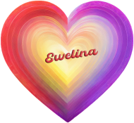 Magnes serce -Pastelowe serce z imieniem Ewelina