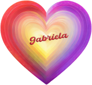 Magnes serce -Pastelowe serce z imieniem Gabriela