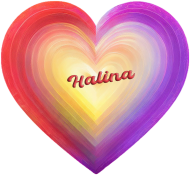 Magnes serce -Pastelowe serce z imieniem Halina