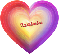 Magnes serce -Pastelowe serce z imieniem Izabela