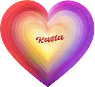 Magnes serce -Pastelowe serce z imieniem Kasia