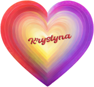 Magnes serce -Pastelowe serce z imieniem Krystyna