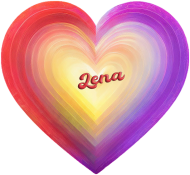 Magnes serce -Pastelowe serce z imieniem Lena
