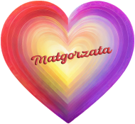 Magnes serce -Pastelowe serce z imieniem Małgorzata