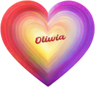 Magnes serce -Serce w pastelowych kolorach z imieniem Oliwia