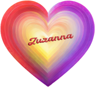 Magnes serce -Serce w pastelowych kolorach z imieniem Zuzanna