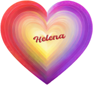 Magnes serce -Serce w pastelowych kolorach z imieniem Helena