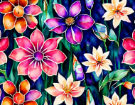 Torba -Kolorowe kwiaty akwarela