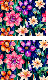 Torba -Kolorowe kwiaty akwarela