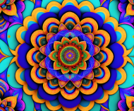 Torba-"Mandala Uspokajające Kwiaty w Symetrycznej Aranżacji"