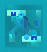 Torba  -Współczesna abstrakcyjna geometria: wyrafinowany pokaz kształtów i kolorów w kolorze morskiego błękitu