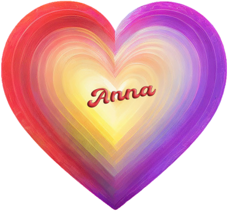 Magnes serce -Pastelowe serce z imieniem Anna